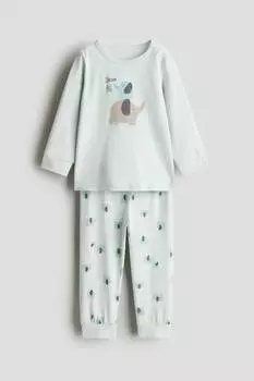 Пижама из хлопка с принтом H&M, мультиколор