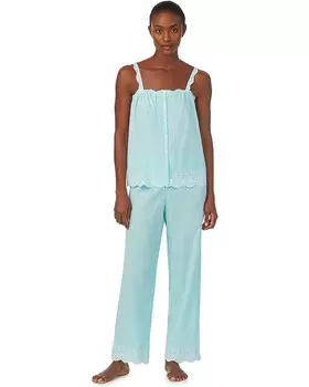 Пижама LAUREN Ralph Lauren Eyelet Trimmed Ankle Pants, цвет Turquoise Gingham