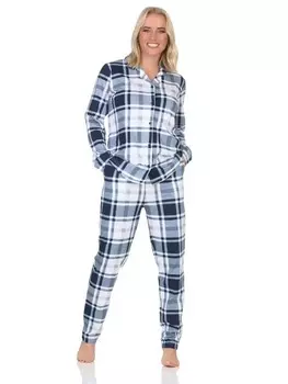 Пижама NORMANN langarm karierte Optik Jersey, синий