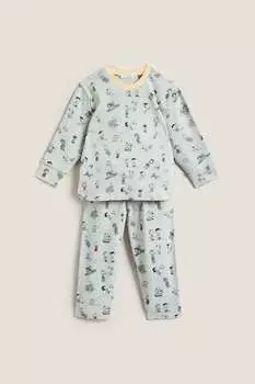 Пижама peanuts Zara, зеленый