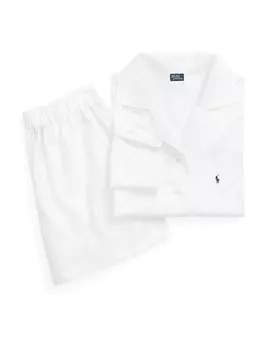 Пижама Polo Ralph Lauren Pajama Crop & Boxer Set, белый