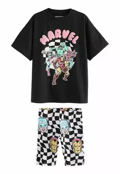 Пижама Regular Fit Set Next, marvel черно-белая