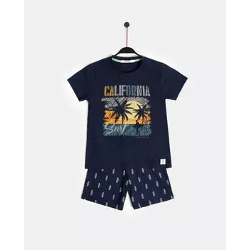 Пижама с коротким рукавом Admas California, синий