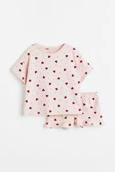 Пижама с оборками H&M, розовый