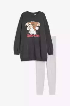 Пижама с принтом H&M, серый