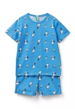 Пижама SHORT SNOOPY PEANUTS United Colors of Benetton, Светло-синий