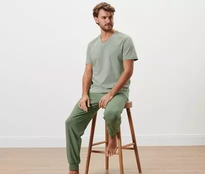 Пижама Tchibo, зелёный топ шалфея