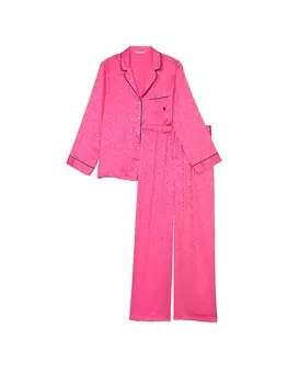 Пижама Victoria's Secret Satin Jacquard Long, розовый