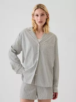 Пижамная рубашка из поплина Gap, зеленый