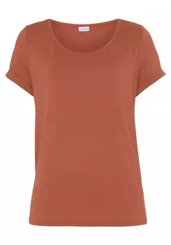Пижамная рубашка LASCANA, цвет Rusty red