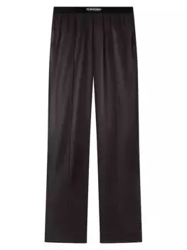 Пижамные брюки из смесового шелка Tom Ford, цвет dark brown