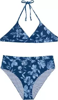 Пижамные брюки Splendid Littles Double Dutch Reversible Triangle Bra and High-Waist Pants, цвет Chambray