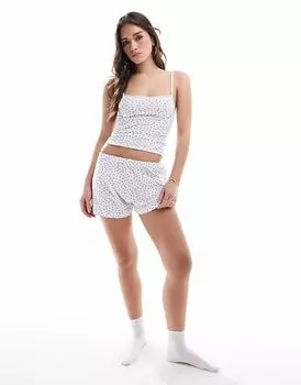 Пижамные шорты Cotton On с мелким принтом белого и синего цвета Cotton:On