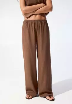 Пижамные штаны PULL&BEAR, коричневый
