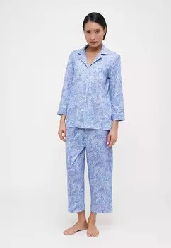 Пижамный комплект 3/4 SLEEVE CLASSIC NOTCH COLLAR Lauren Ralph Lauren, синий