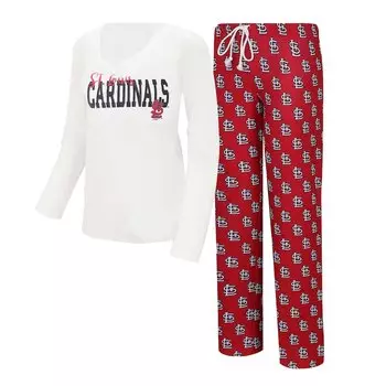 Пижамный комплект Concepts Sport St Louis Cardinals, белый