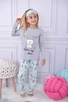 Пижамный комплект Grey Rabbit Printed Morrot для девочек 17023 Pijakids