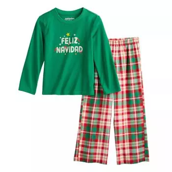 Пижамный комплект Jammies For Your Families Joyful Celebration Feliz Navidad для мальчиков 4–20 лет Jammies For Your Families