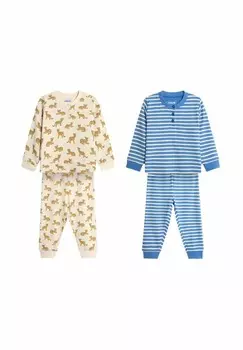 Пижамный комплект LEOPARD 2 PACK REGULAR FIT JoJo Maman Bb, желтый/синий