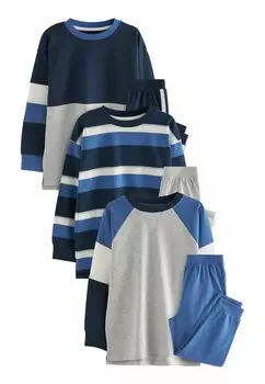 Пижамный комплект LONG SLEEVE 3 PACK REGULAR FIT Next, синий