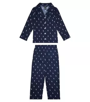 Пижамный комплект с принтом Polo Ralph Lauren, синий