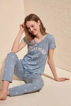 Пижамный комплект TRENDYOLMLLA, синий