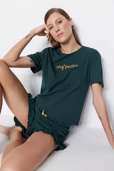 Пижамный комплект TRENDYOLMLLA, зеленый