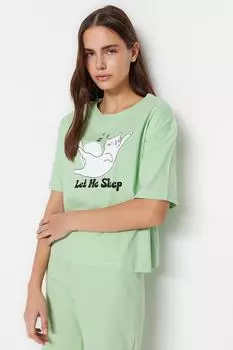 Пижамный комплект TRENDYOLMLLA, зеленый
