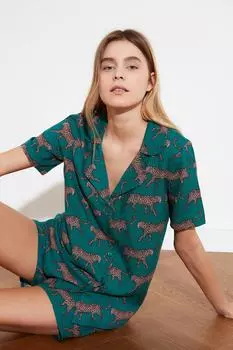 Пижамный комплект TRENDYOLMLLA, зеленый