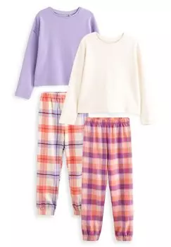 Пижамы Check 2 Pack Set Next, цвет purple orange