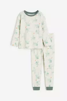 Пижамы из джерси H&M, бежевый