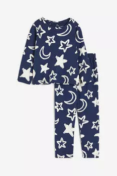 Пижамы из джерси H&M, синий