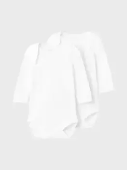 Пижамы Name It "NBNBODY 2P LS SOLID WHITE NOOS" (комплект, 2 шт.), белый