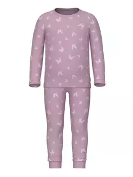 Пижамы Name It "NMFNIGHTSET PINK BUTTERFLY RIB NOOS" (комплект, 2 шт.), цвет Pink Lavender