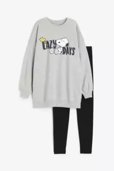 Пижамы с принтом H&M, серый