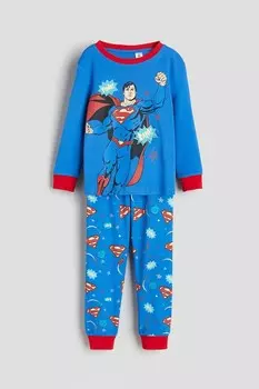 Пижамы с принтом H&M, синий