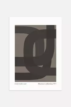Плакат "лабиринты нуар" Postery, 70x100 см, белый
