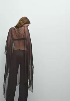 Плащ Massimo Dutti, темно-коричневый