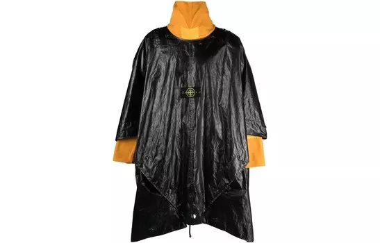 Плащ мужской черный/оранжевый Stone Island, черный/оранжевый