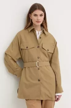 Плащ с добавлением льна Weekend Max Mara, бежевый