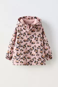 Плащ с водоотталкивающей подкладкой и лунным принтом ZARA, розовый