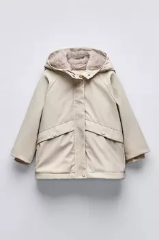 Плащ с водоотталкивающей подкладкой ZARA, экрю