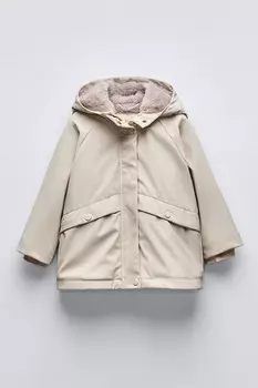 Плащ с водоотталкивающей подкладкой ZARA, экрю