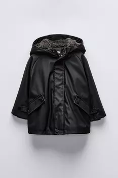Плащ водоотталкивающий с подкладкой ZARA, черный