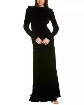 Платье Alberta Ferretti из бархата и смесового шелка, черный