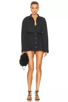 Платье Alexander Wang Smocked Cami With Cropped Shirt, черный