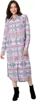 Платье Americana Duster в стиле ретро Wrangler, цвет White/Pink/Blue