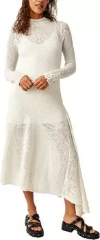 Платье Angel Wings Maxi Free People, слоновая кость