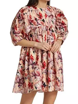 Платье Babydoll с принтом Mathilde Butterfly Kika Vargas, цвет Pink Multi