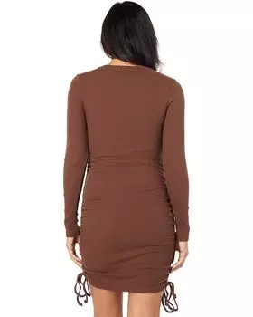 Платье BCBGeneration Knit Long Sleeve Drawstring Dress U1UX5D51, цвет Milk Chocolate
